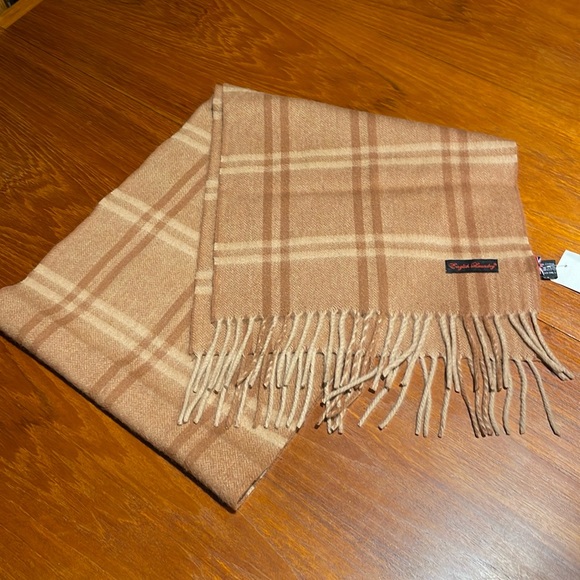 English Laundry cashmere lambswool brown scarf - Picture 1 of 7